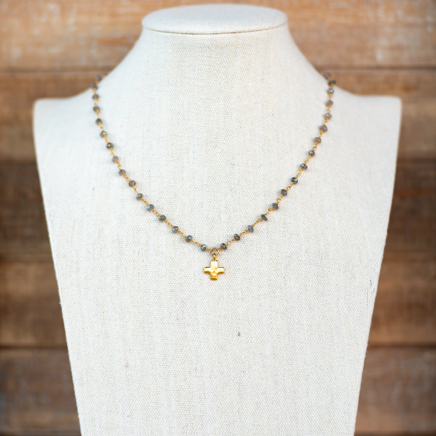 Labradorite Cross Necklace